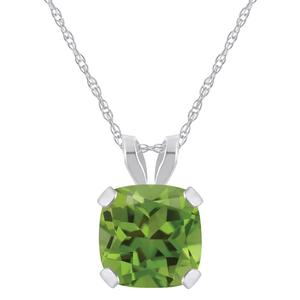 Ожерелье с подвеской из 10-каратного золота с перидотом, 6 мм Glistening Jewels, 10K White Gold
