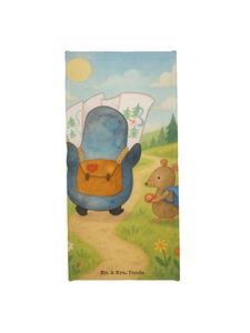 Mr. & Mrs. Panda Полотенце с рисунком «Пингвин и мышь-странник» в нежно-голубом цвете