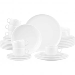 Сервиз Sento Home, набор посуды, 30 предметов с гармонично изогнутой формой Seltmann Weiden, белый