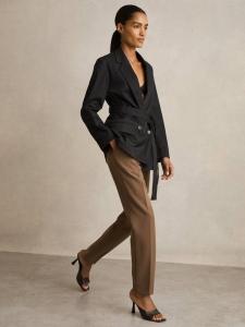 Куртка Osbourne с поясом из хлопковой смеси черный Reiss