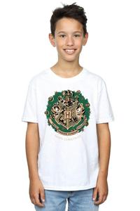 Хлопковая рождественская футболка с венком Harry Potter, белый