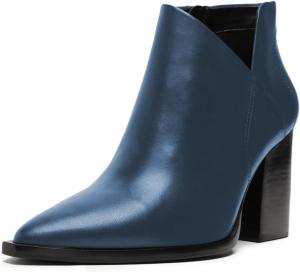 Женские классические ботильоны YDN с закрытым носком, заостренные, на средних массивных каблуках, с боковой молнией, удобные для повседневной носки, размеры US 4-16, Blue