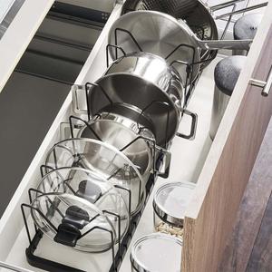 Держатель для крышки кастрюли Yamazaki, органайзер для хранения крышки кастрюли, черный