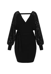 Faina Вязаное платье в черном цвете