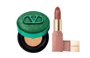Набор косметики для женщин Valentino, Air Cushion "Unrestrained зеленый" Limited Edition LN2+Lipstick Naked Tube Limited Edition #113R