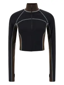 Топ с высоким воротником и логотипом Fendi, черный