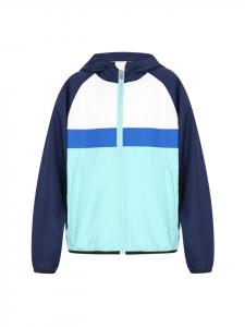 MO Детская куртка-анорак бирюзового цвета в стиле колорблок