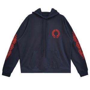 Худи Chrome Hearts Horseshoe Floral Hoodie 'Navy/Red', синий
