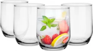 Набор из 4 стаканов GLASMARK объемом 280 мл (макс. 310 мл), 4 предмета, прозрачные стаканы для питья сока и коктейлей, стаканы для сока, стаканы для питья Glasmark KROSNO 1992