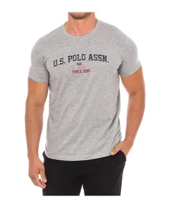 Футболка с короткими рукавами и ребристым вырезом U.S. Polo Assn., серый