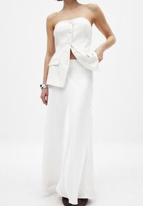 Юбка NA-KD MIT MITTELHOHER TAILLE, Offwhite/White