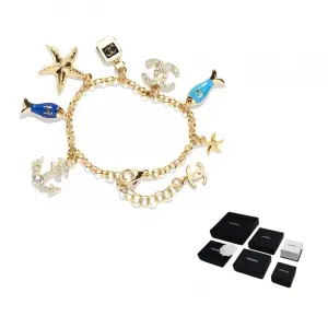 CHANEL Браслеты для женщин Metal Resin Rhinestones Gold