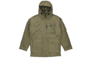 Пуховик мужской оливково-зеленый Adidas, оливково-зеленый