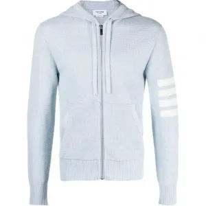 Кардиган 4 Bar Stripes Intarsia THOM BROWNE, светло-синий