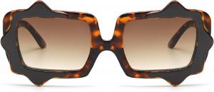 Модные винтажные прямоугольные женские солнцезащитные очки, популярные очки с леопардовым принтом зеленого цвета, трендовые мужские солнцезащитные очки UV400 756205 Melrose, Leopard