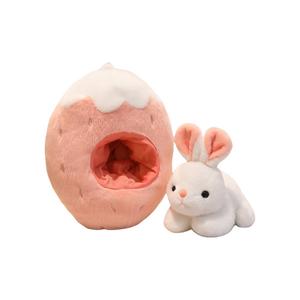 Плюшевая кукла Strawberry Rabbit Cozy Cute Fruit Carrot высотой 35см/45см MENGXIAOZAI