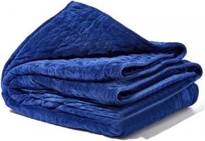 Утяжеленное одеяло для взрослых, односпальное/двуспальное, тяжелое одеяло с овечьей шерстью, премиальные стеклянные бусины, всесезонное, равномерное распределение веса, Navy Blue, 229х229 см, 15,9 кг