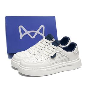 MIIOW Антискользящие износостойкие низкие скейтерские кроссовки мужские - бежево-голубые [Коробка], цвет Beige Blue[Box]