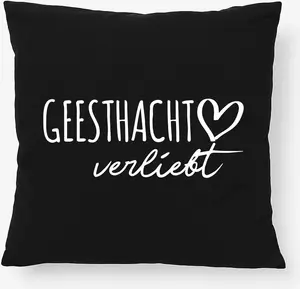Подушка Huuraa Geesthacht in Love Gift 40х40см с наполнителем Черный хлопок Декор Geesthacht Hellweg Druckerei