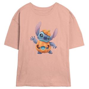 Детская футболка с изображением скиммера Disney's Lilo & Stitch Pumpkin Stitch, цвет Peach