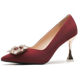 GOSO Красные женские туфли на тонком каблуке 8,5 см, цвет Red