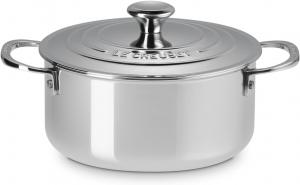 Неглубокая кастрюля из нержавеющей стали 3-слойная, 20 см, с крышкой