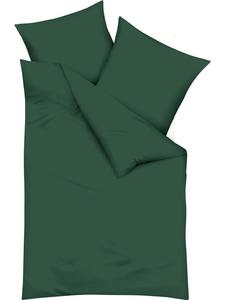 Тонкое фланелевое постельное белье темно-зеленого цвета kaeppel, 155 x 220 + 80 x 80 см