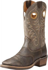 Мужские рабочие сапоги Ariat Heritage Roughstock Western с квадратным носком из кожи, коричневый