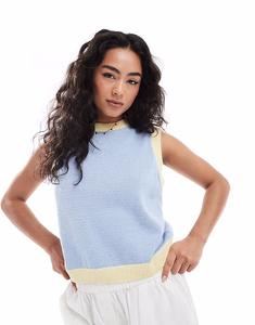 Трикотажная майка ASOS DESIGN с контрастными цветными рубчиками