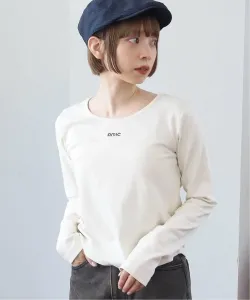 tiptop/Sulfur dyed gathered logo long sleeve T-shirt