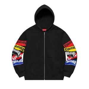 Толстовка Supreme x Thrasher Multi Logo Zip Up Hooded Sweatshirt, Black