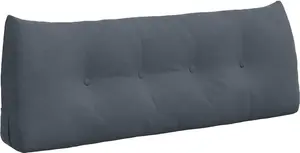 Подушка для спины , темно-серая, 120 x 24 x 50 см, бархат vidaXL
