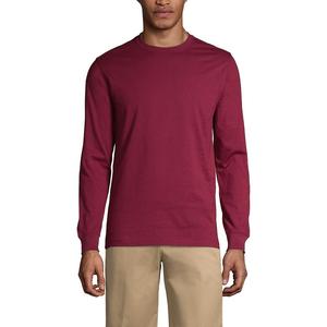 Мужская футболка Lands' End Essential с длинными рукавами для школьной формы, цвет Burgundy