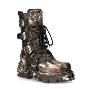 New Rock Flame Accented Camouflage Кожаные мотоциклетные ботинки M-591-S15
