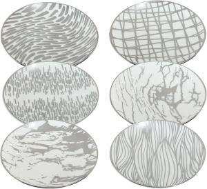 Certified International Matrix серебряные посеребренные тарелки для закусок 15 см набор из 6 штук ассорти дизайнов