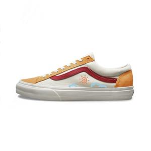 Vans Кроссовки для скейтбординга Summer Day Style 36, износостойкие, унисекс, оранжево-красные