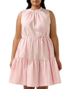 Родос Платье-трапеция мини Estelle Plus, розовый