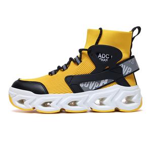 Амортизирующие, нескользящие, износостойкие, дышащие и легкие повседневные туфли с высоким берцем для мужчин Kuding, Yellow