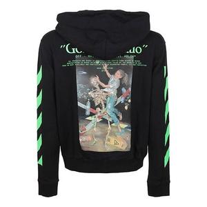 Толстовка graphic print cotton zipped for men black Off-White, черный