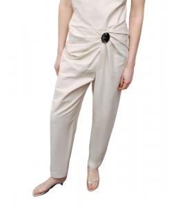 Женские брюки с асимметричным драпированным узором NOCTURNE, Beige