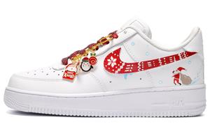 Кроссовки для скейтбординга Air Force 1 женские, низкие, красные и белые Nike
