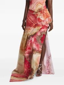 Юбка макси с принтом Irina Voinea, розовый