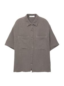 Рубашка на пуговицах Comfort fit Pull&Bear, темно-серый