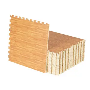 Коврики для спортзала с блокировкой — напольная плитка из пены EVA для дома — набор из 4 шт. Structure Fitness, коричневый