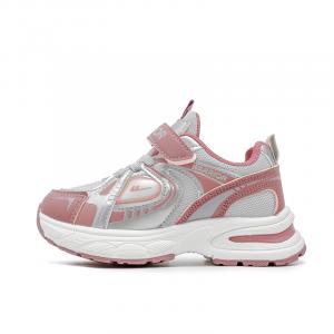 Детские кроссовки для бега с амортизацией, поддержкой баланса и устойчивостью к скольжению и истиранию WARRIOR, розовый серебро серый