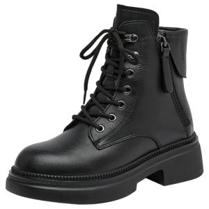 Короткий ботинок Мартин 5 см Женский JIETEGONGYANG, Коричневый без подкладки