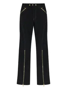 Джинсы с декоративной строчкой и молниями Versace Jeans Couture, черный