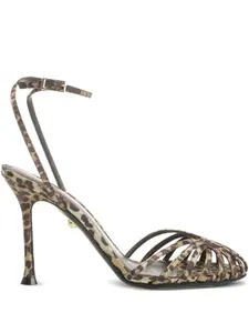 Босоножки Ally 95 с леопардовым принтом Alevì, коричневый