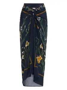 Миди парео с цветочным принтом Agua By Agua Bendita, синий