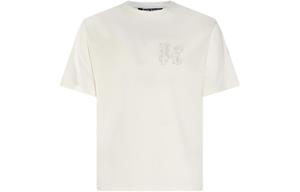 Футболка из хлопка с вышитым логотипом Palm Angels, белый